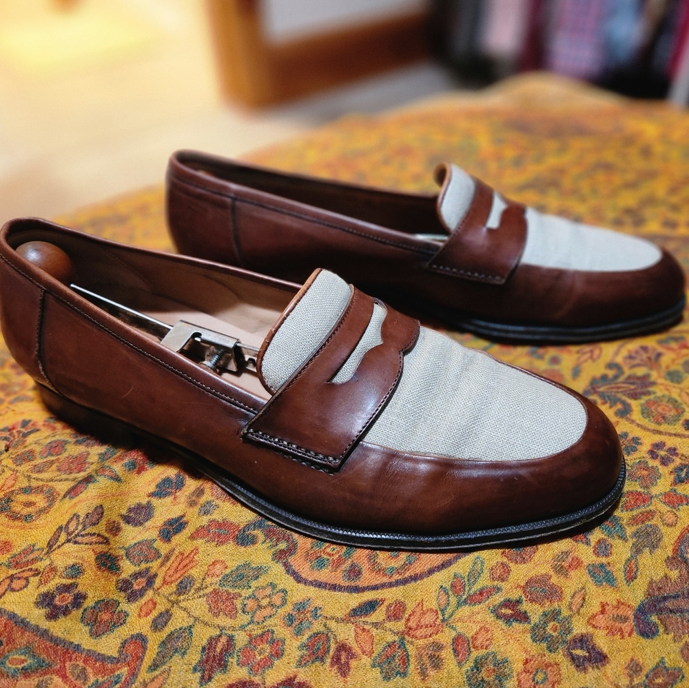 Vintage Cole Haan MADE IN ITALY two tone Spectator Loafers 10D